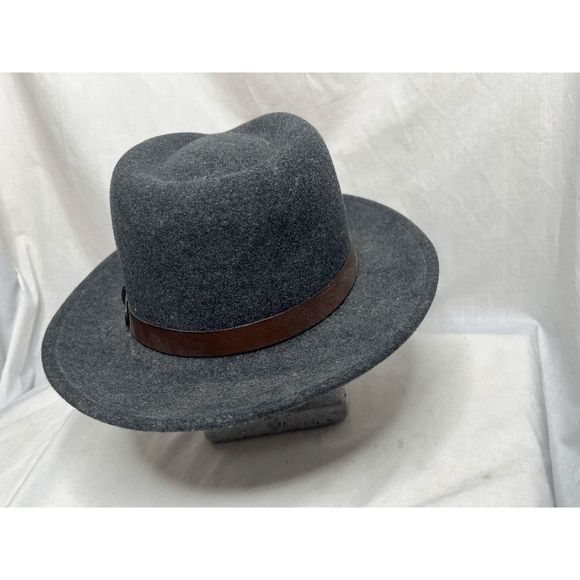 Pendleton 100% Virgin Wool Gray Grey Fedora Style XL 7 1/2 to 7 3/4 Hat X-Large - Picture 5 of 9